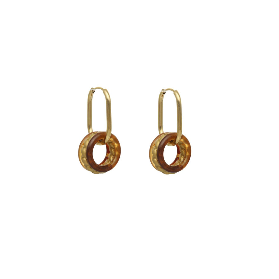 Golden Oval Earrings