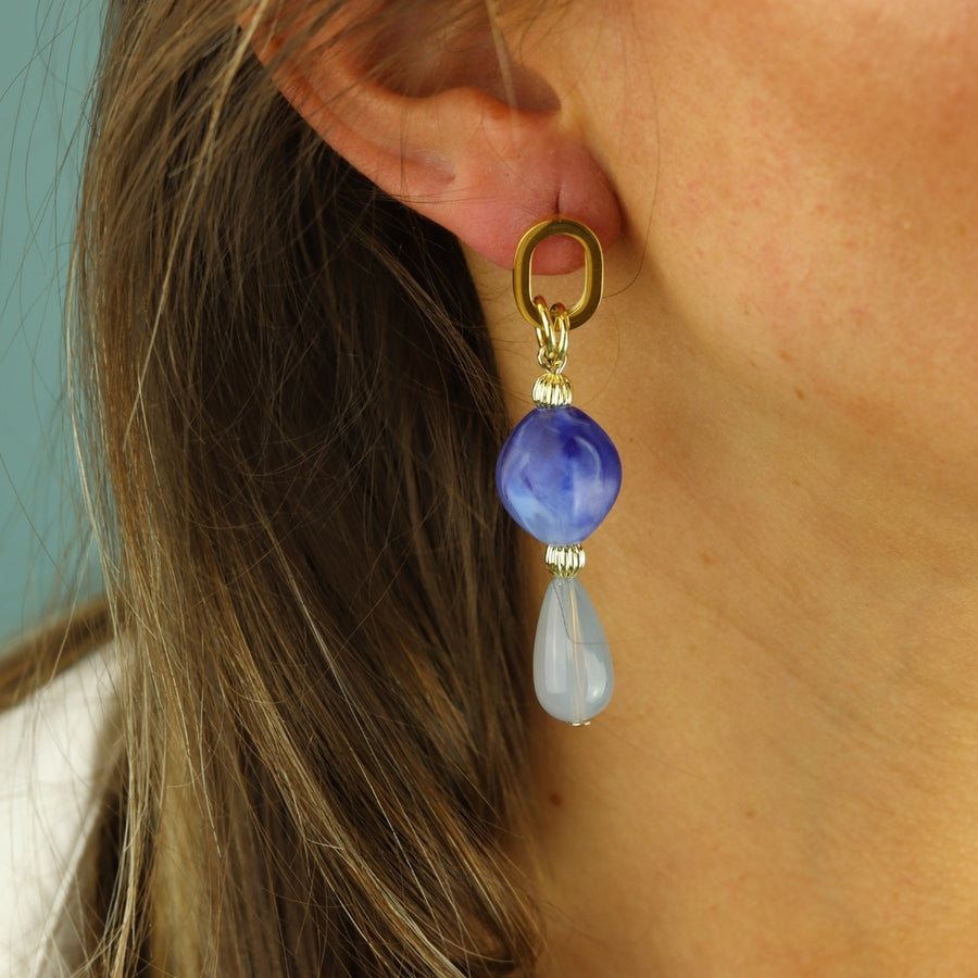 Oval Droplet Earrings