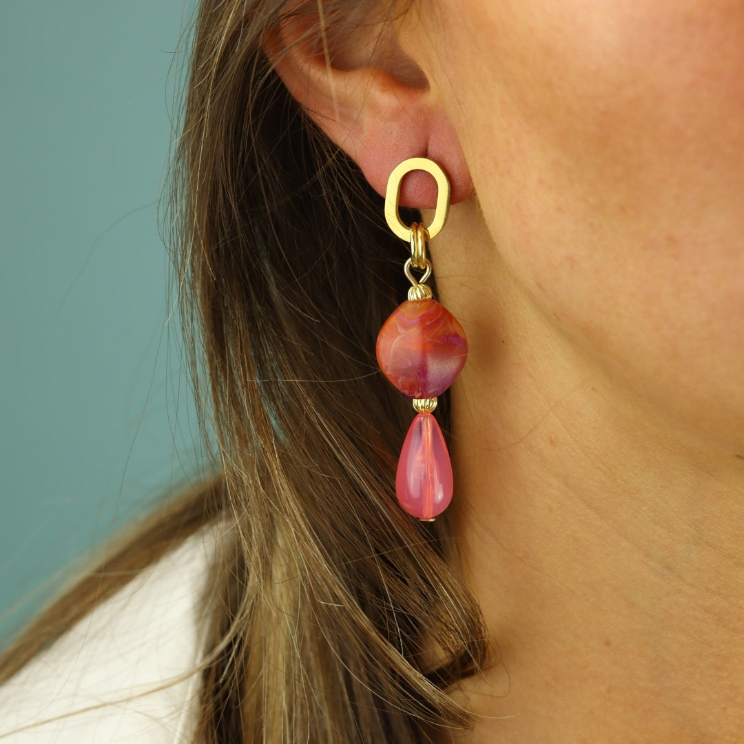 Oval Droplet Earrings