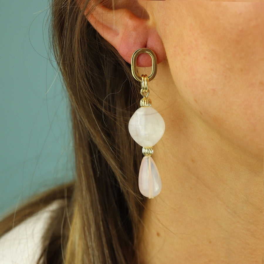 Oval Droplet Earrings