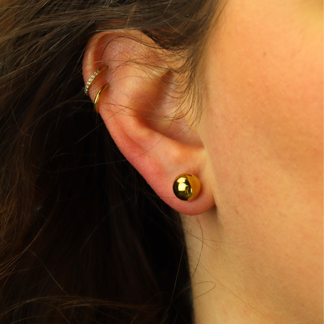 Golden Dot Studs