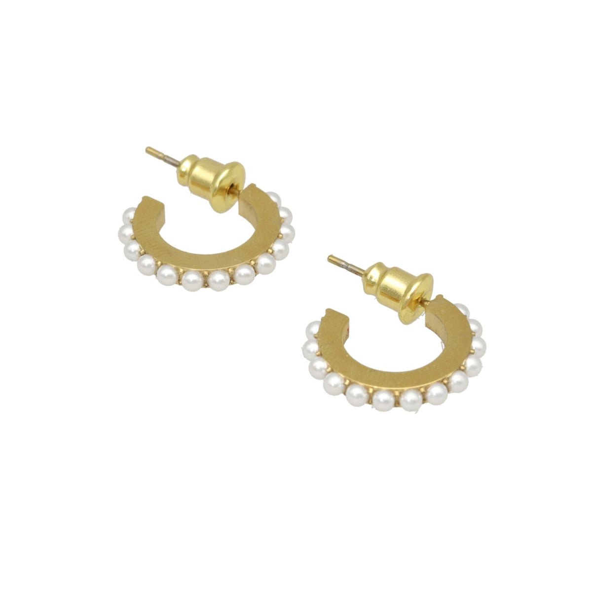 Pearl Huggie Hoops