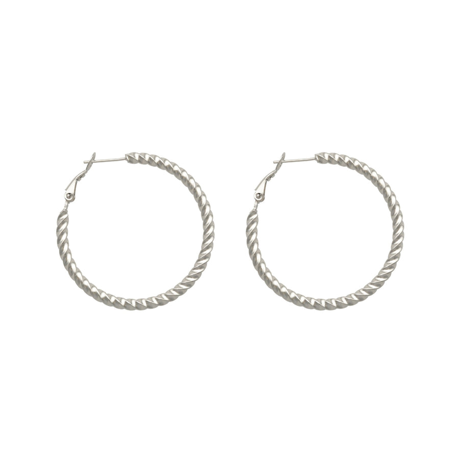 Big Twisted Silver Earrings