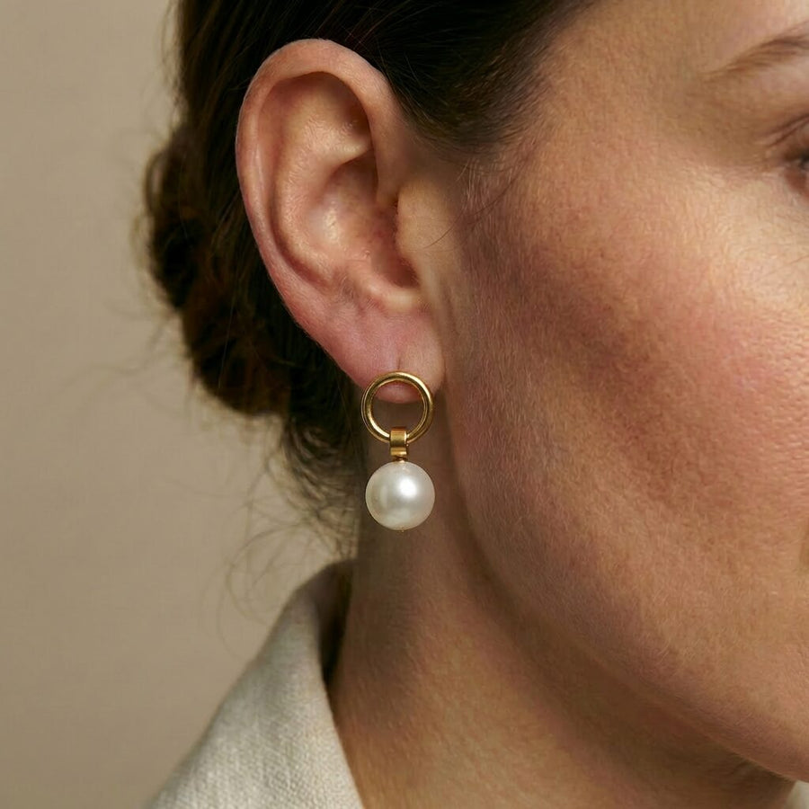 Dangling Pearl Hoop