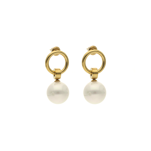 Dangling Pearl Hoop