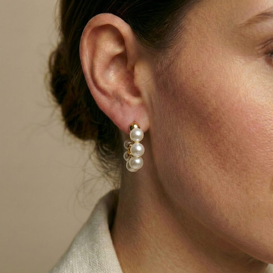 Pearl Bubble Hoops