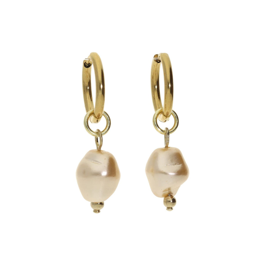 Baroque Pearl Hoops