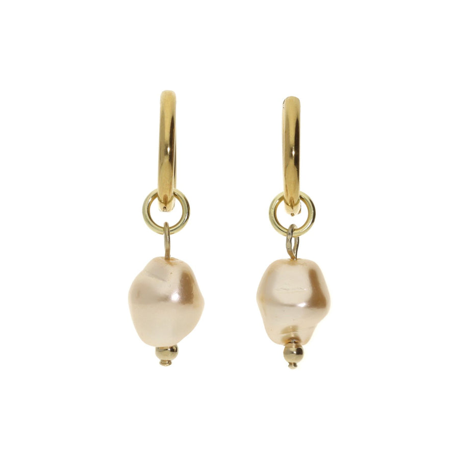 Baroque Pearl Hoops