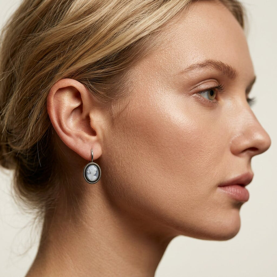 Cameo Earrings Klein Zilver