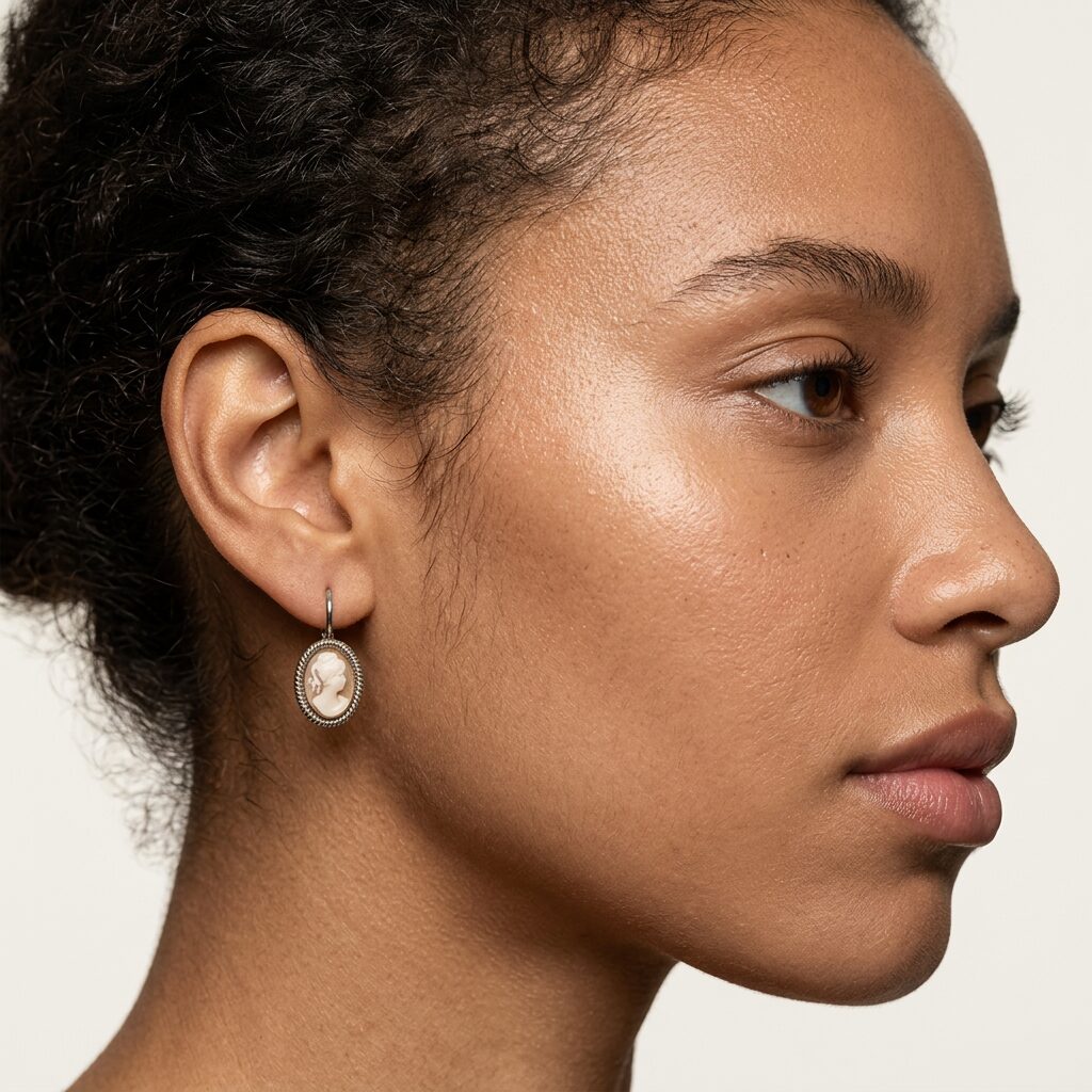 Cameo Earrings Klein Zilver