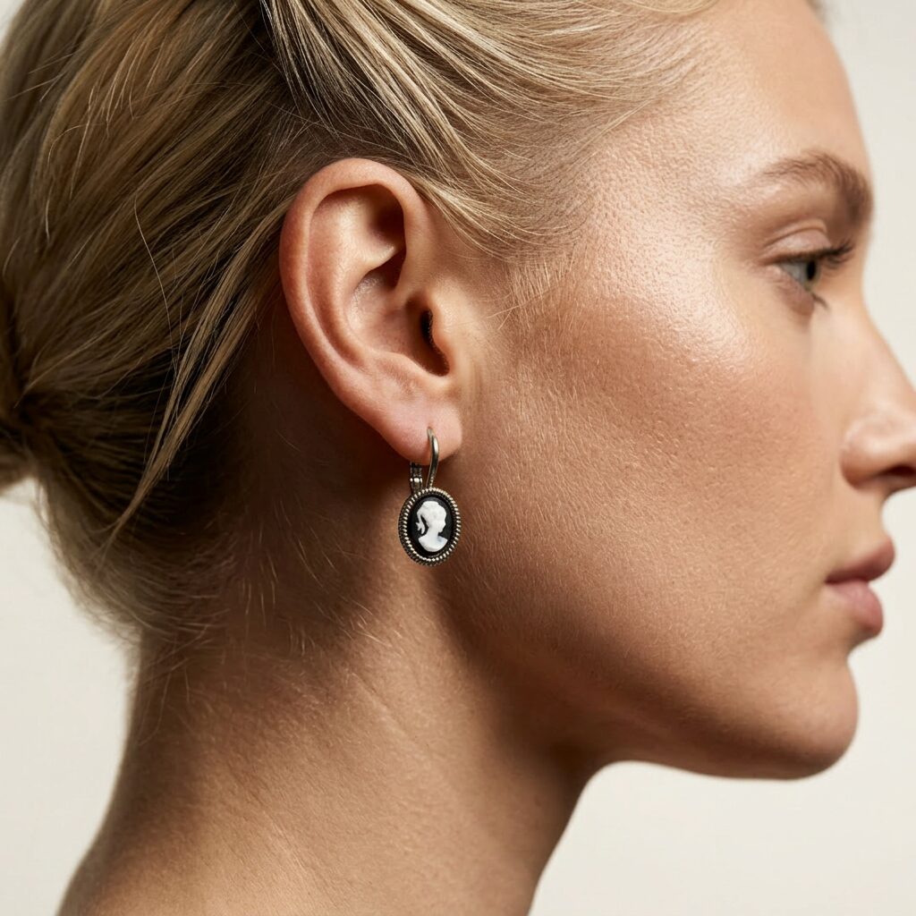 Cameo Earrings Klein Zilver