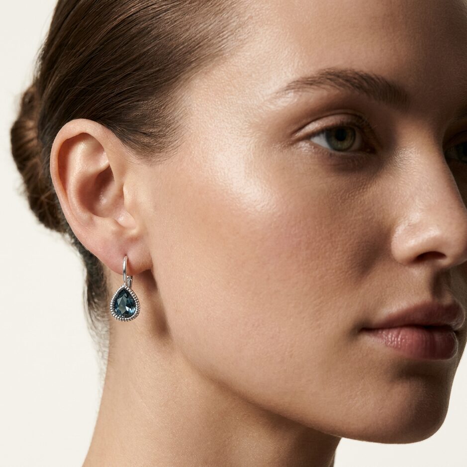 Swarovski Druppel Oorbellen Zilver