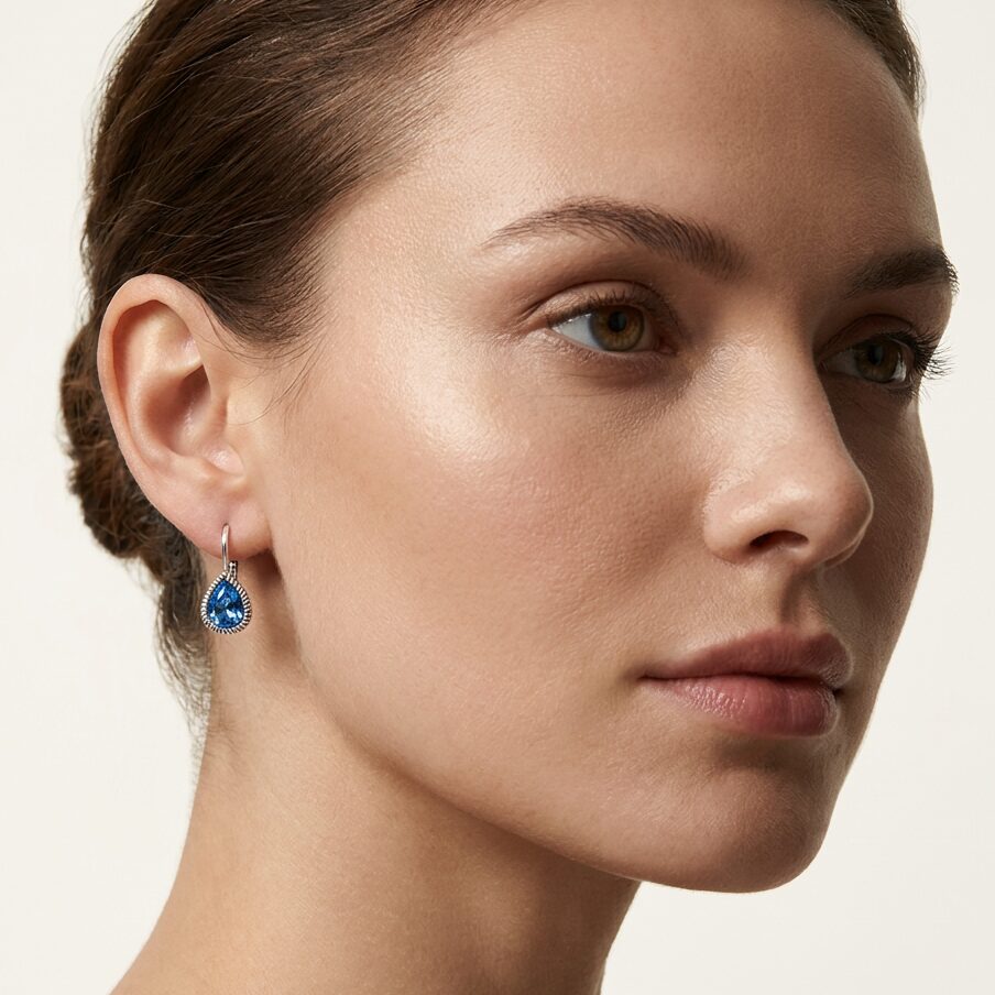 Swarovski Druppel Oorbellen Zilver