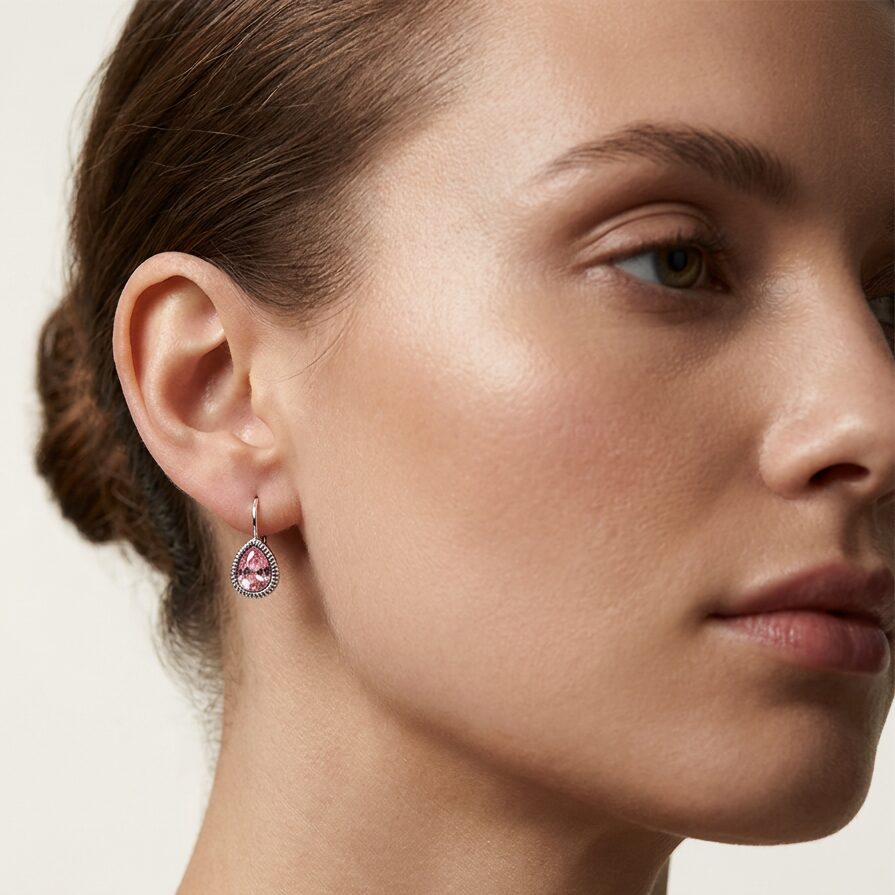 Swarovski Druppel Oorbellen Zilver