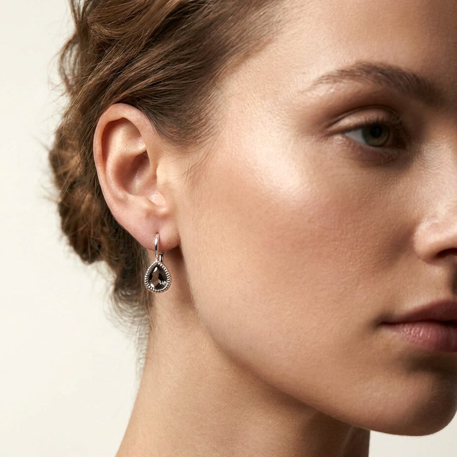 Swarovski Druppel Oorbellen Zilver