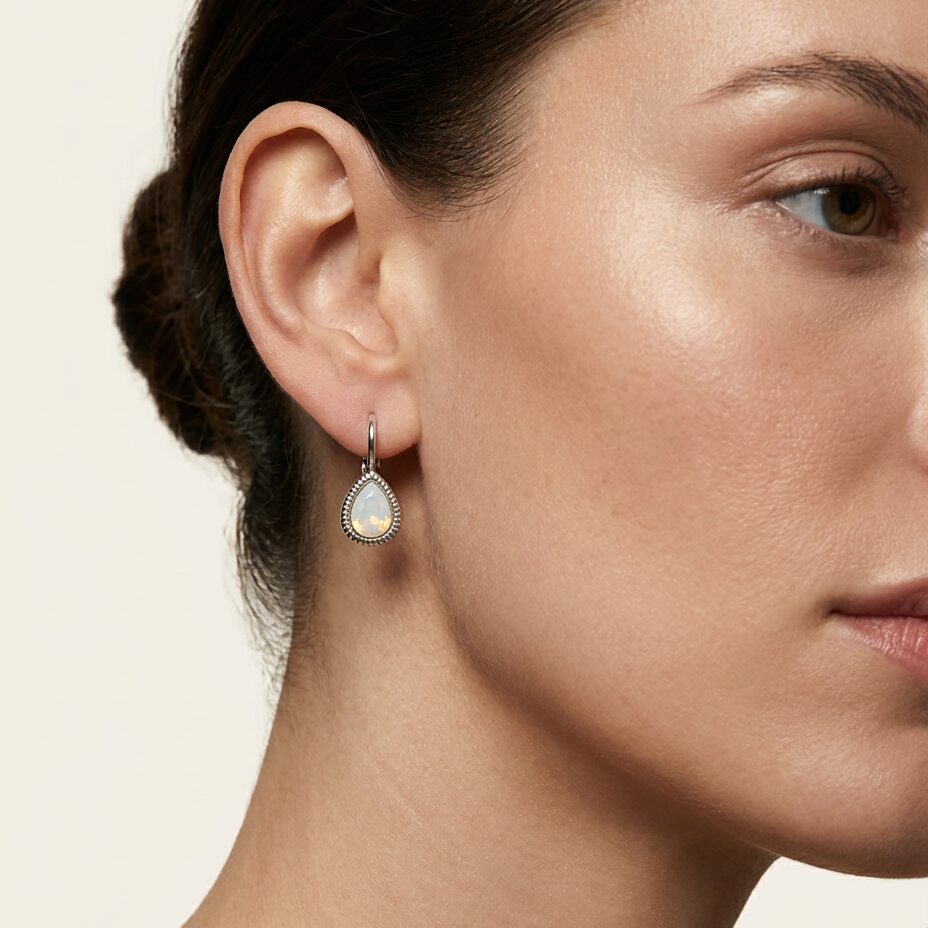 Swarovski Druppel Oorbellen Zilver