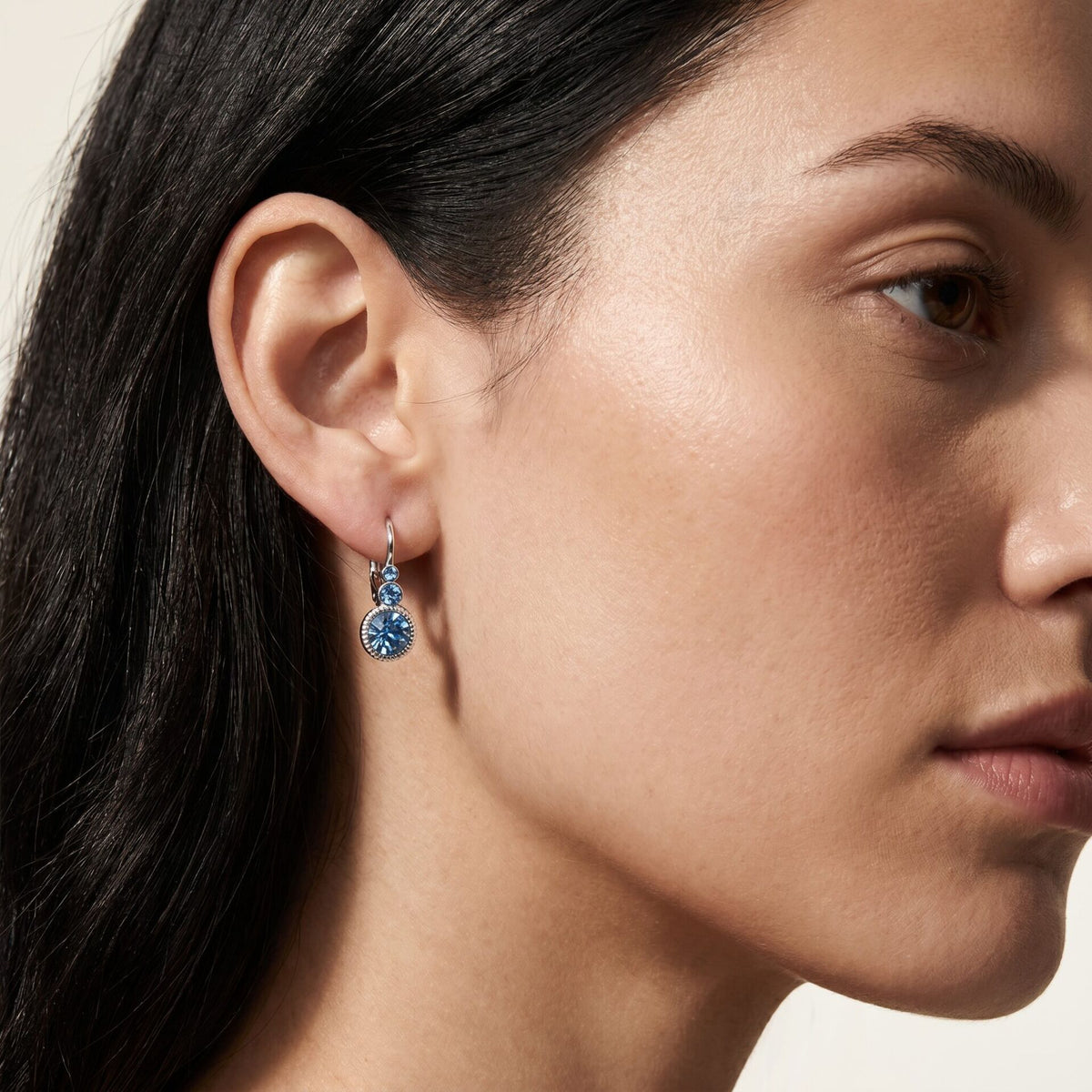 Swarovski Ronde Oorbellen Zilver