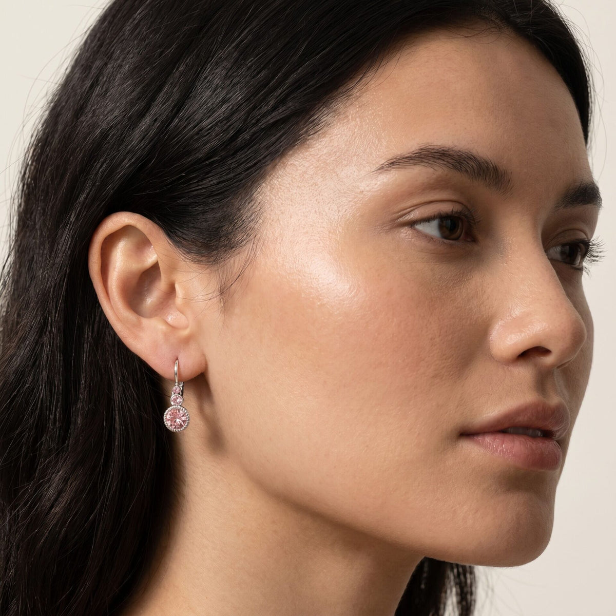 Swarovski Ronde Oorbellen Zilver