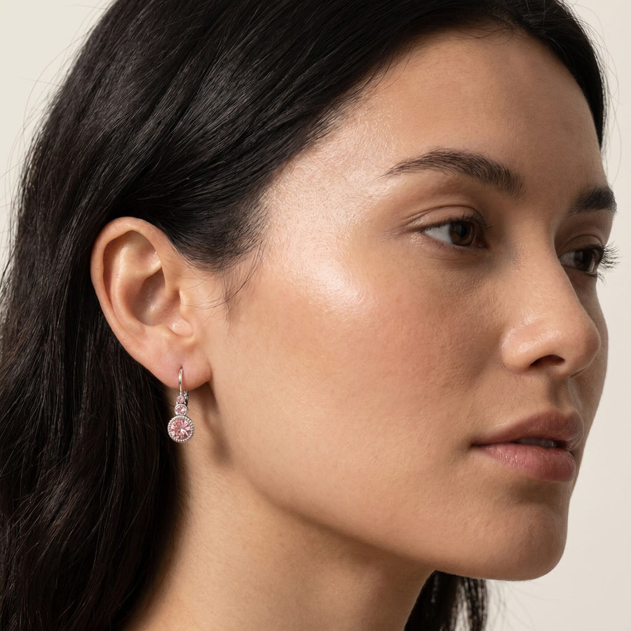 Swarovski Ronde Oorbellen Zilver