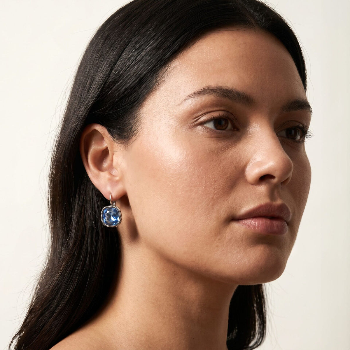 Swarovski Vierkante Oorbellen Zilver