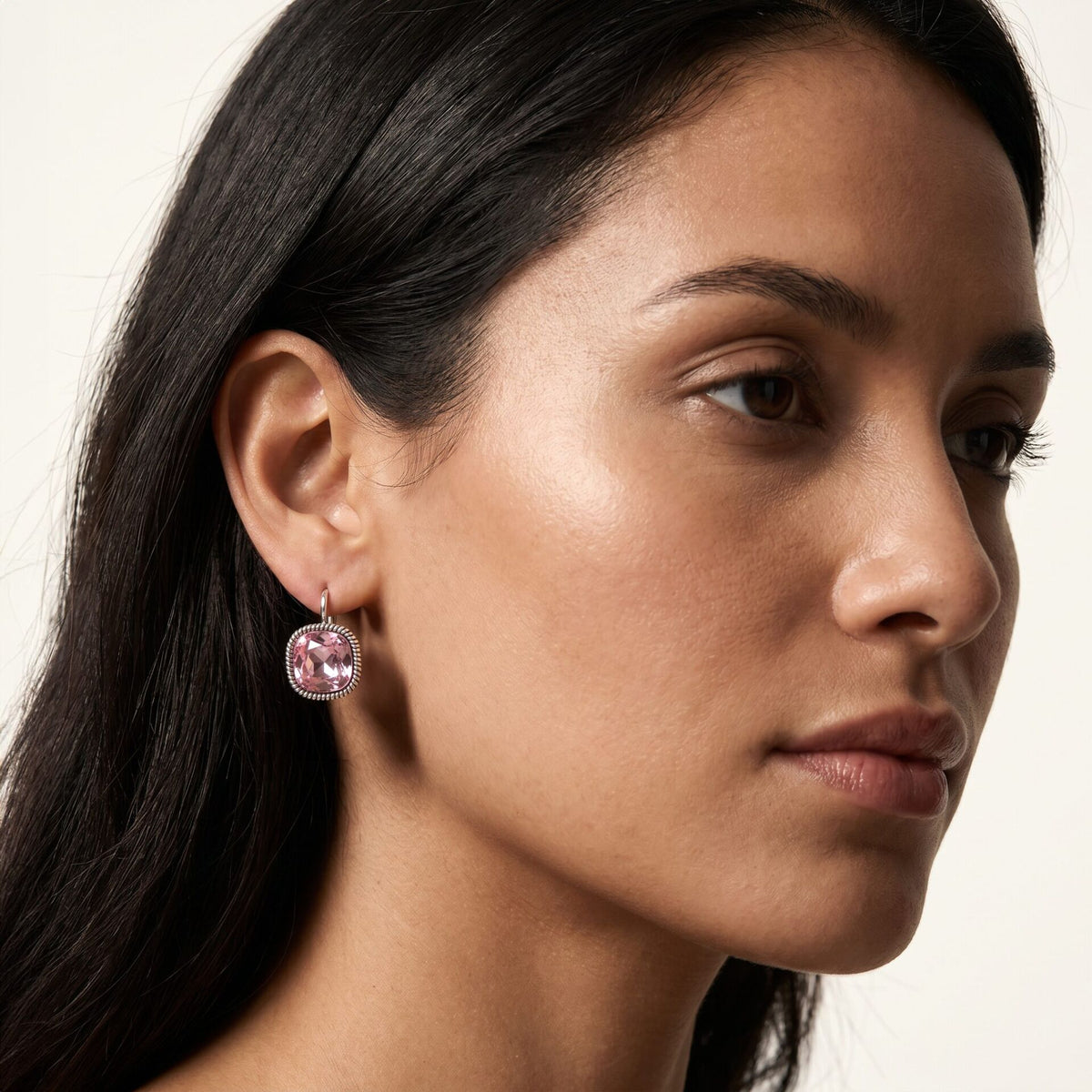 Swarovski Vierkante Oorbellen Zilver