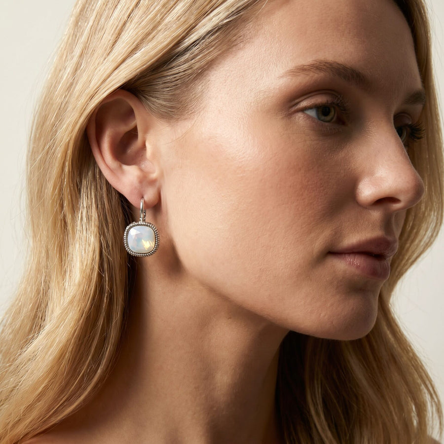 Swarovski Vierkante Oorbellen Zilver