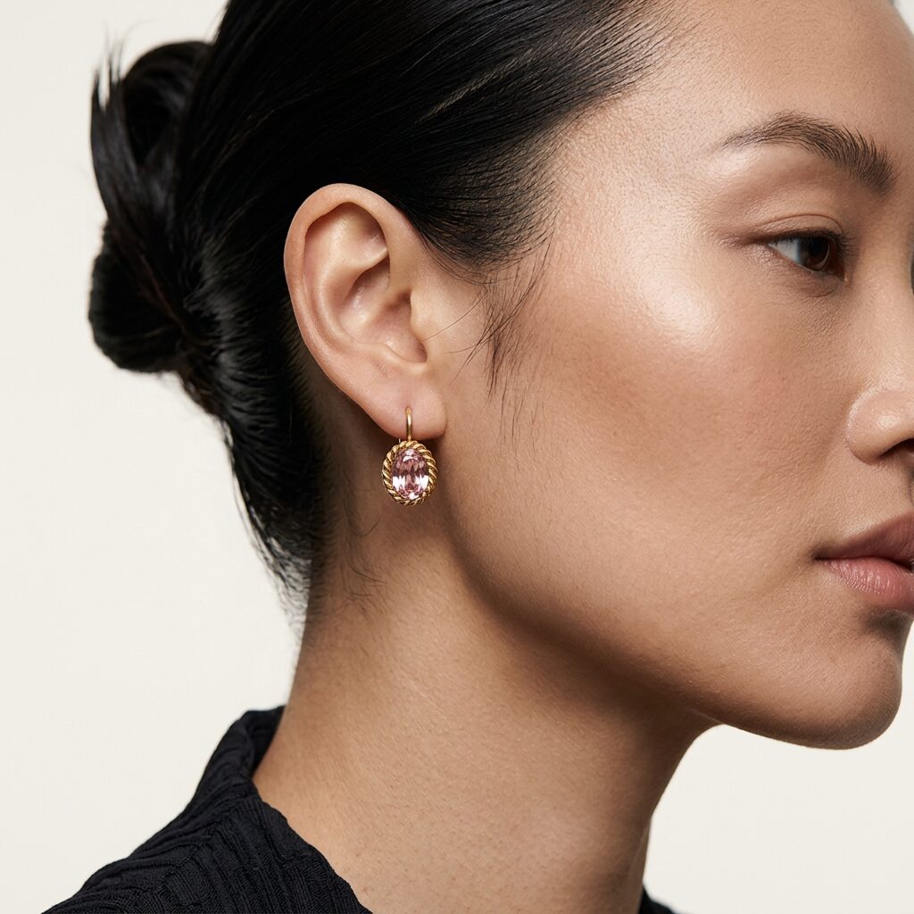 Swarovski Ovale Oorbellen 1,5 cm Goud