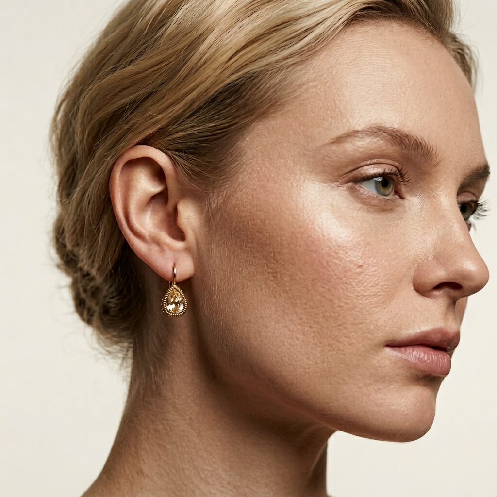 Swarovski Druppel Oorbellen Goud