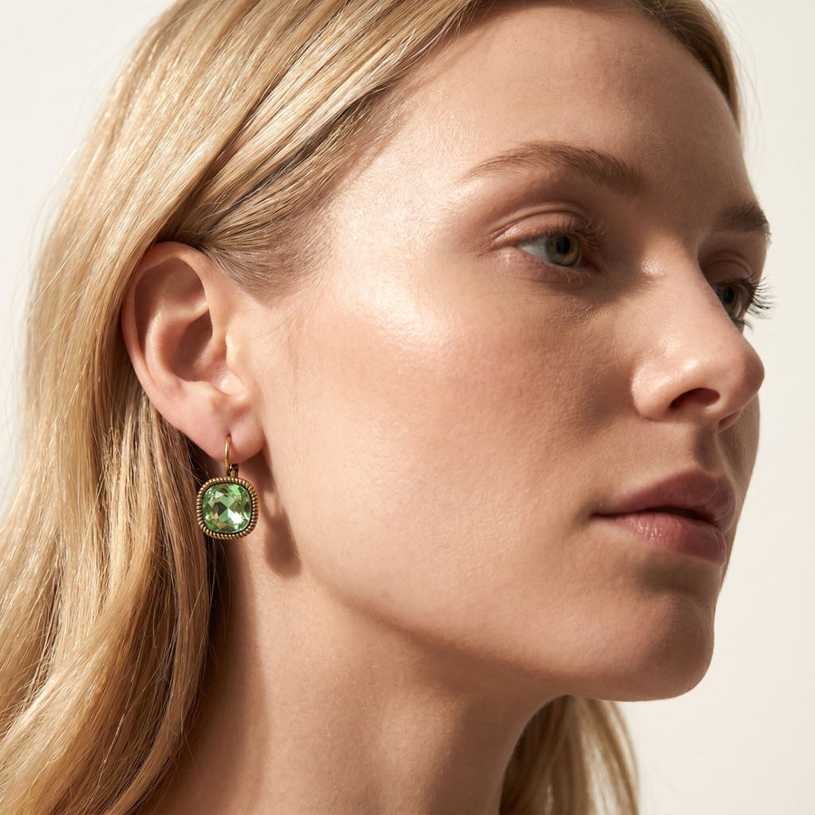 Swarovski Vierkante Oorbellen Goud