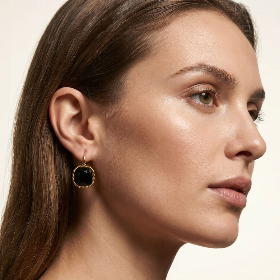 Swarovski Vierkante Oorbellen Goud