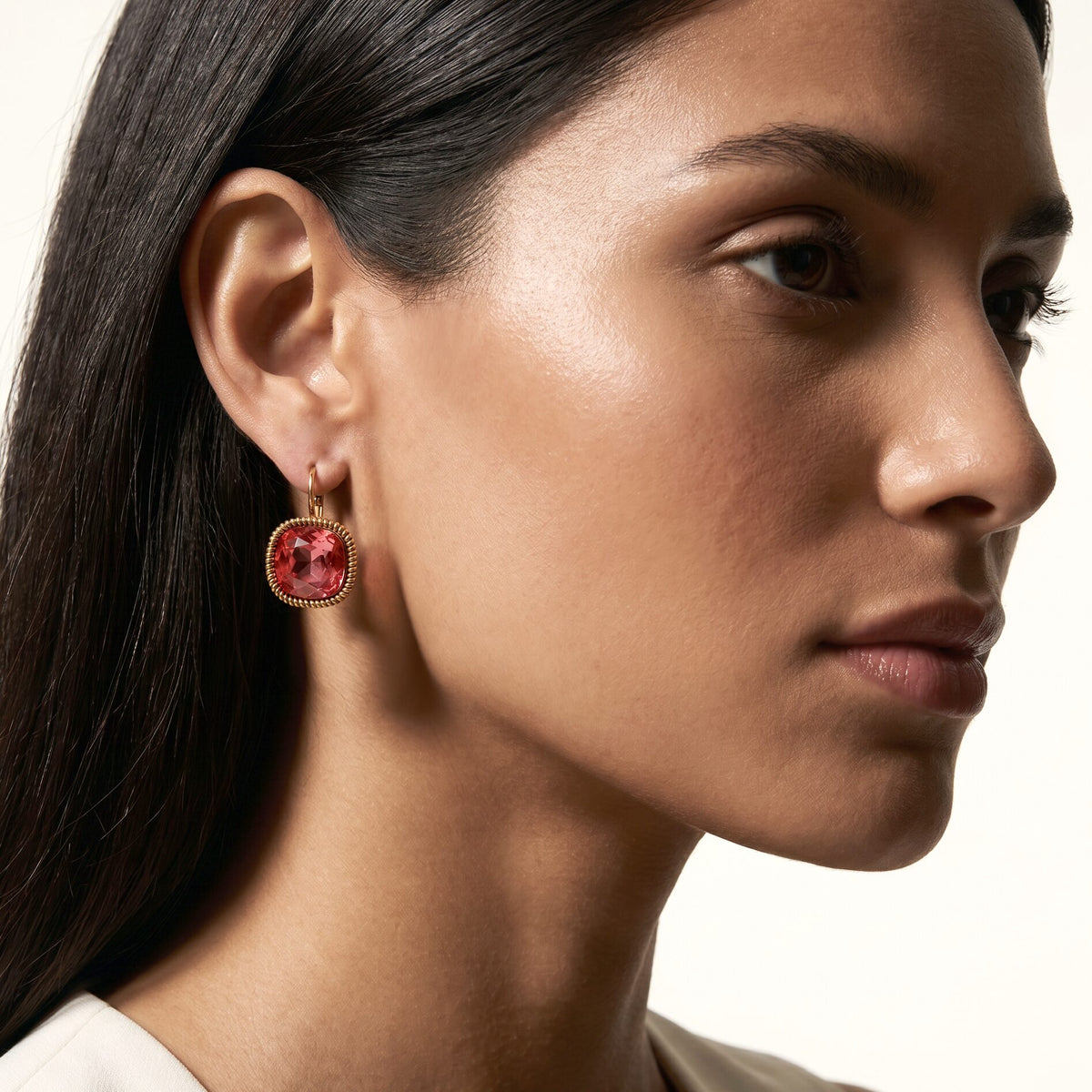 Swarovski Vierkante Oorbellen Goud