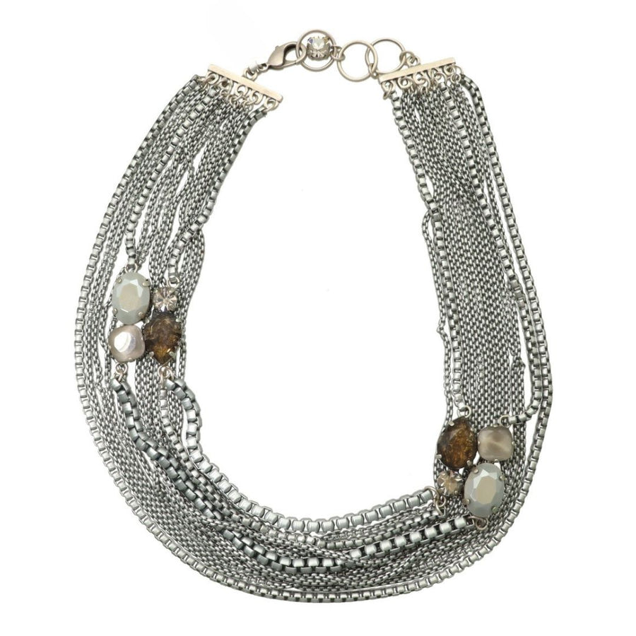 silver stone necklace