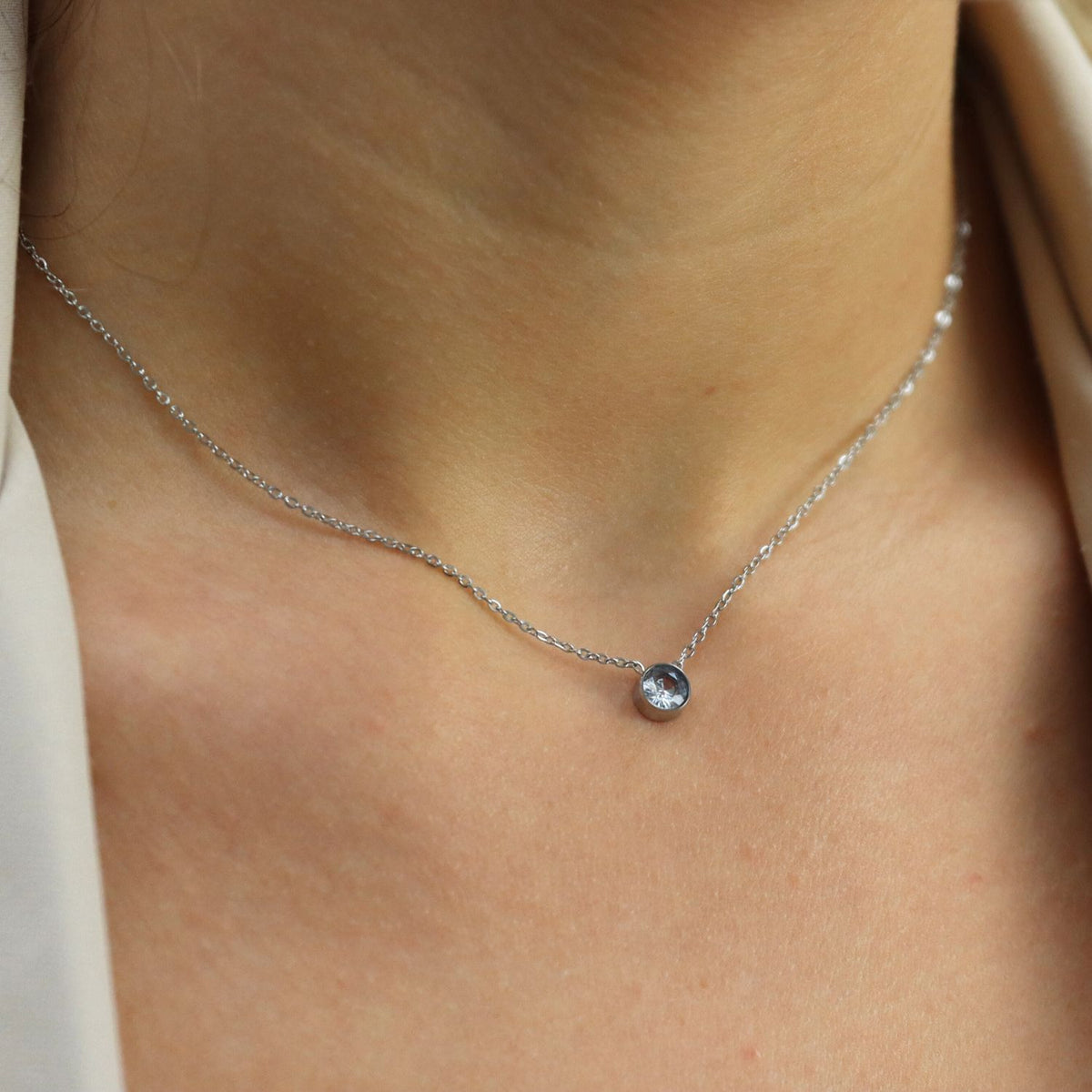Little Silver Stone Necklace