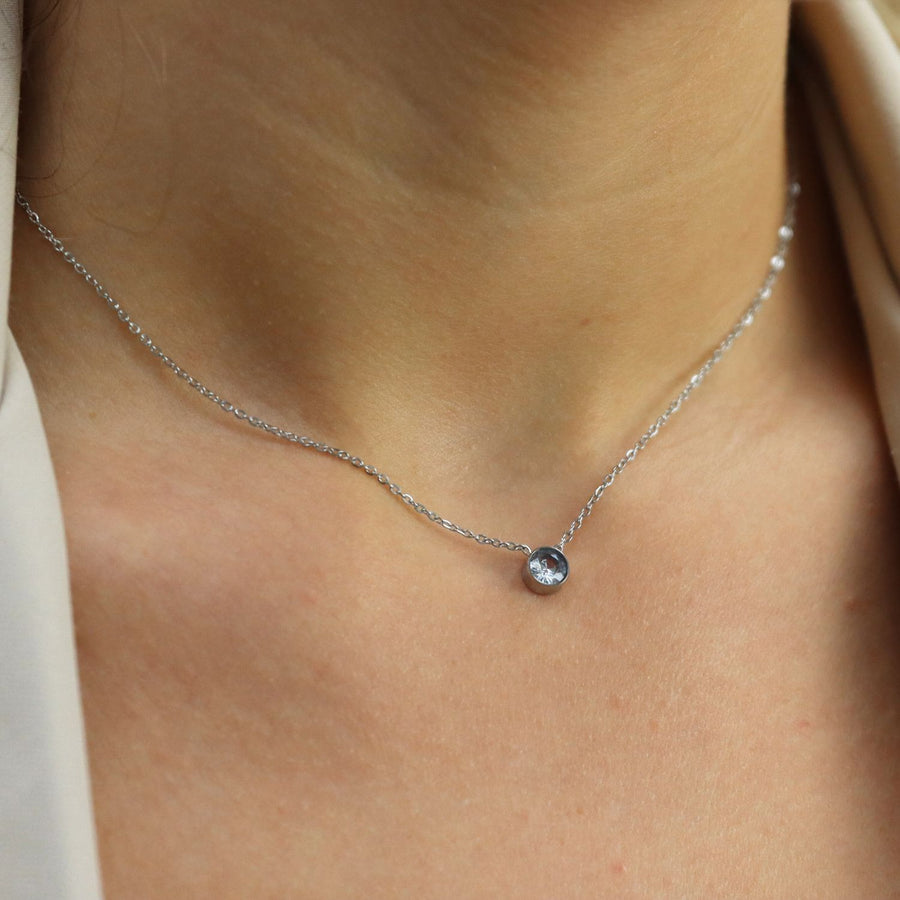 Little Silver Stone Necklace