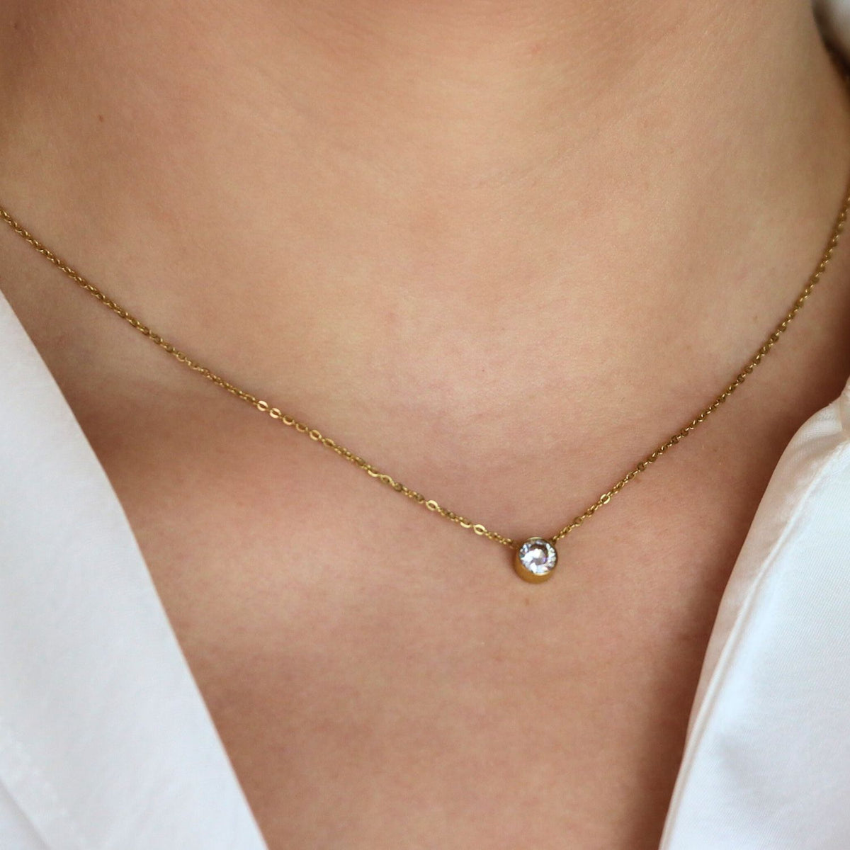 Little Silver Stone Necklace