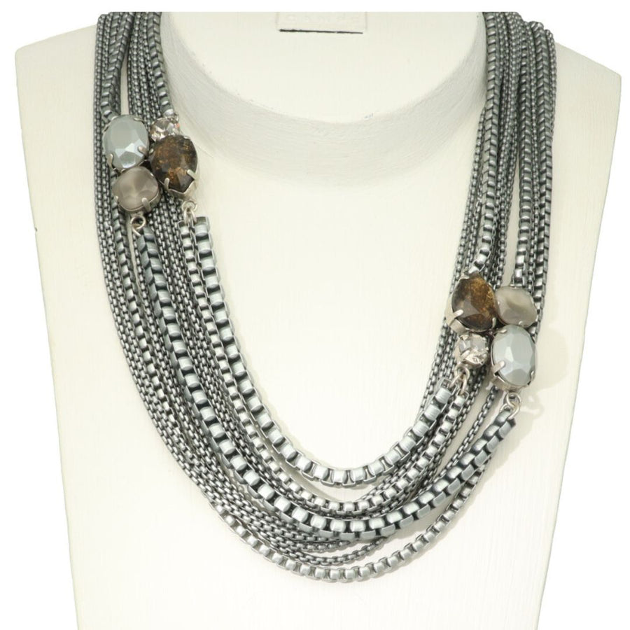 silver stone necklace