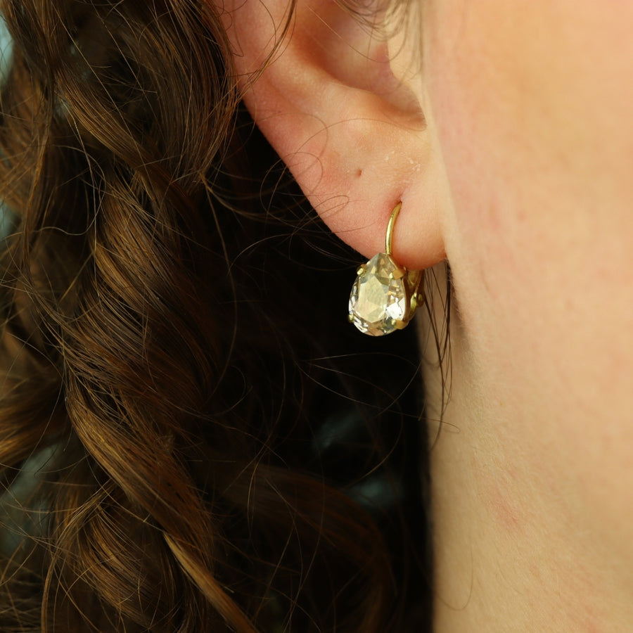 Swarovski Druppel Dormeuses Klein Goud