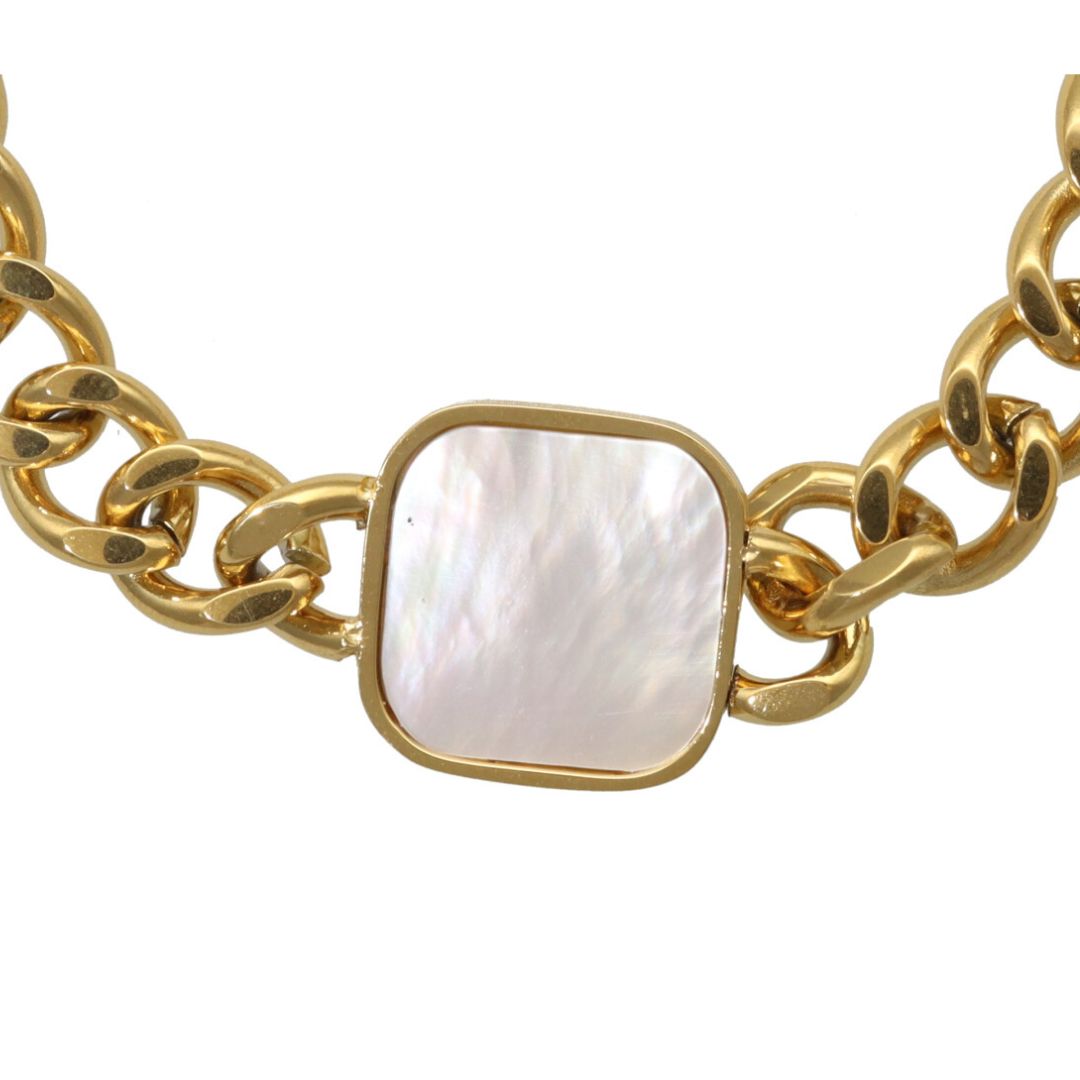 Chain Bracelet With Square Stone Parel