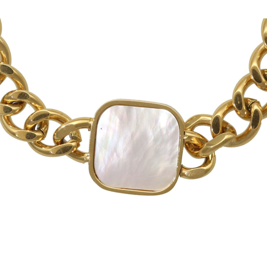 Chain Bracelet With Square Stone Parel