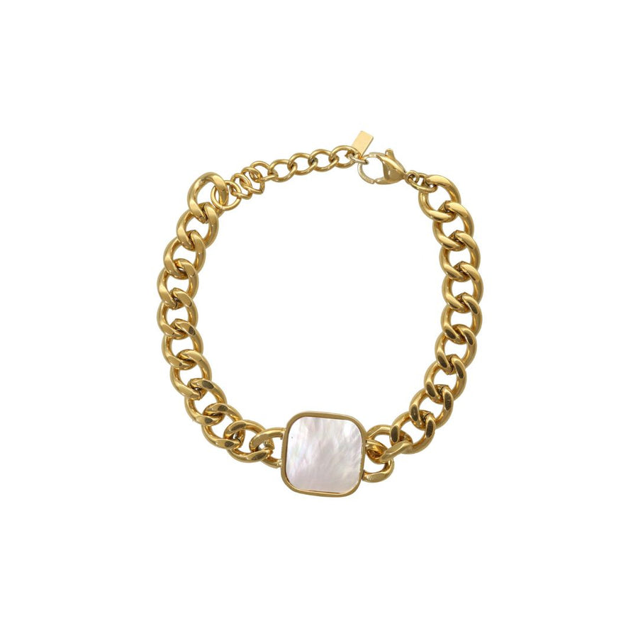 Chain Bracelet With Square Stone Parel