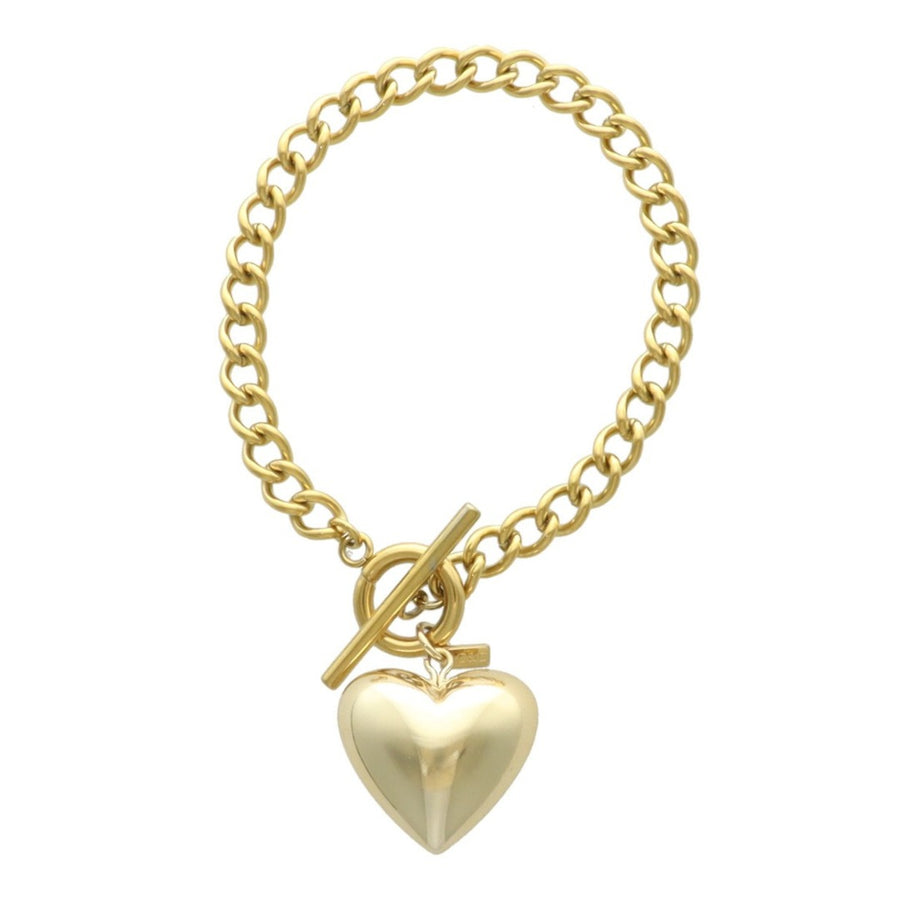 Gold Heart Chain Bracelet