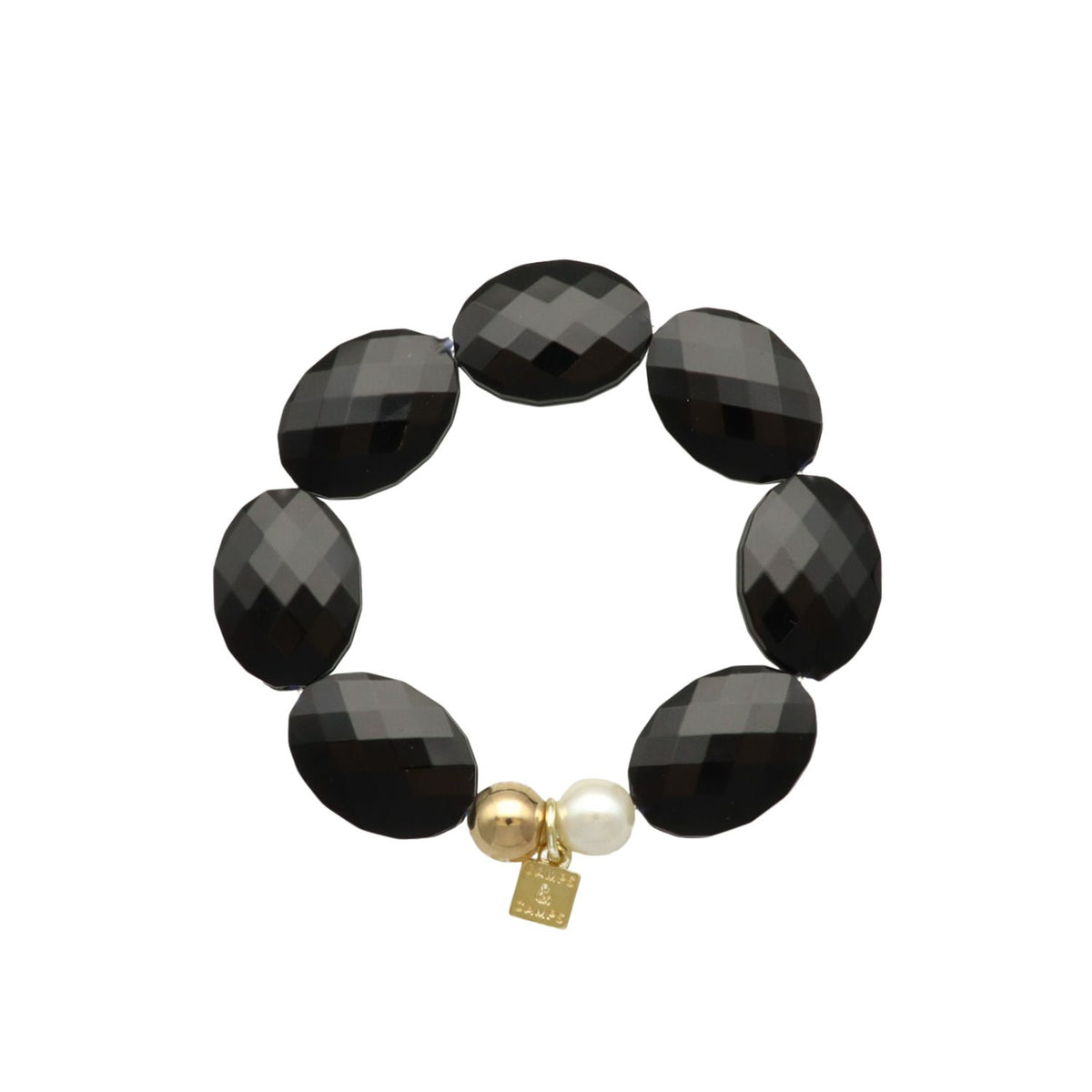 Shiny Pebble & Pearl Bracelet