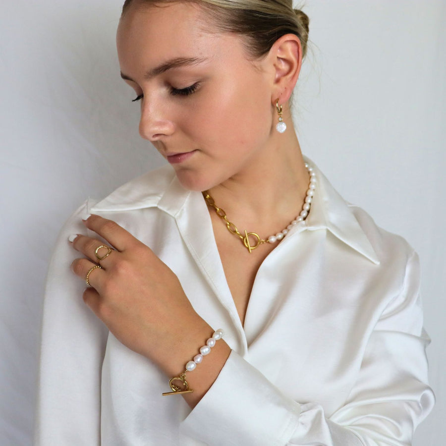 Chain Bracelet With Pearls