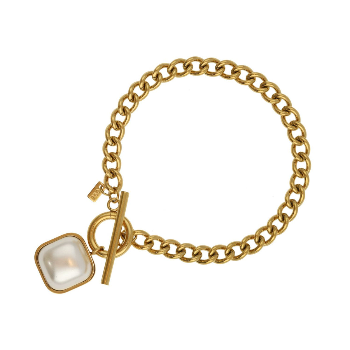 Chain Bracelet With Square Stone