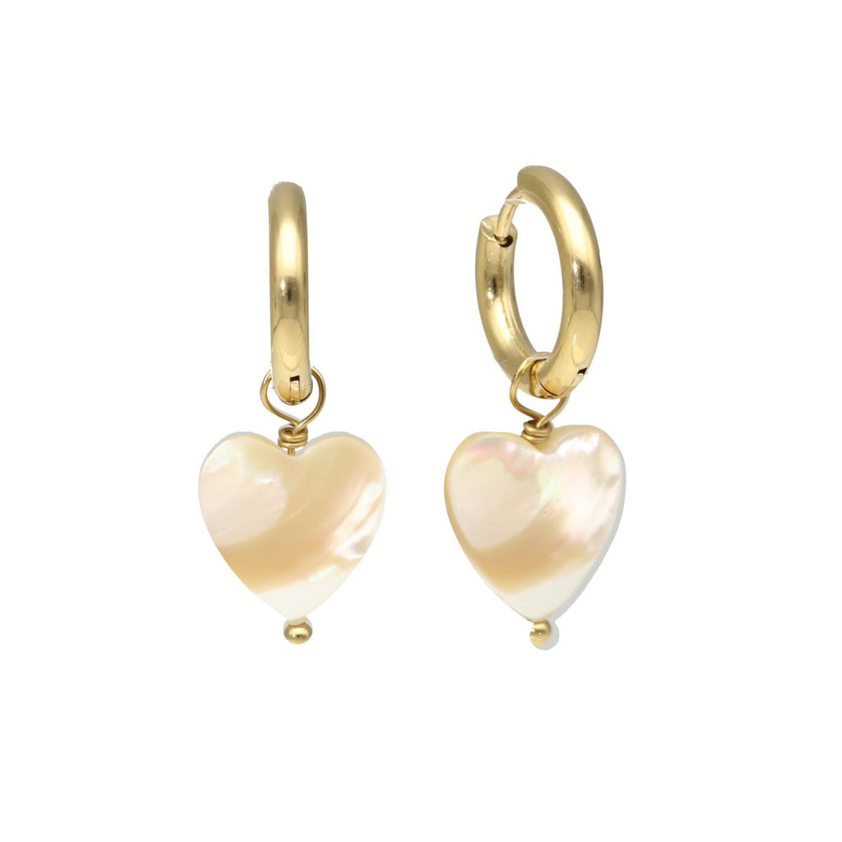 Mother of Pearl Heart Earrings