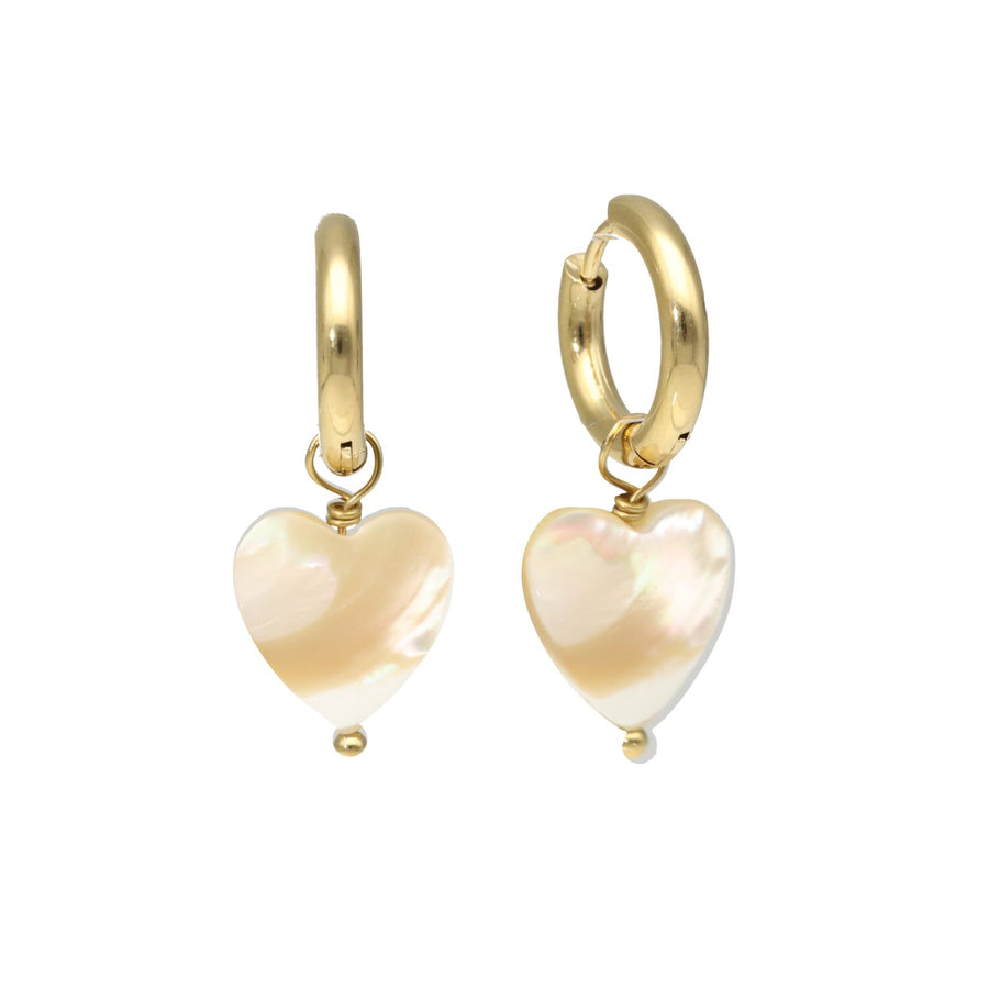 Mother of Pearl Heart Earrings