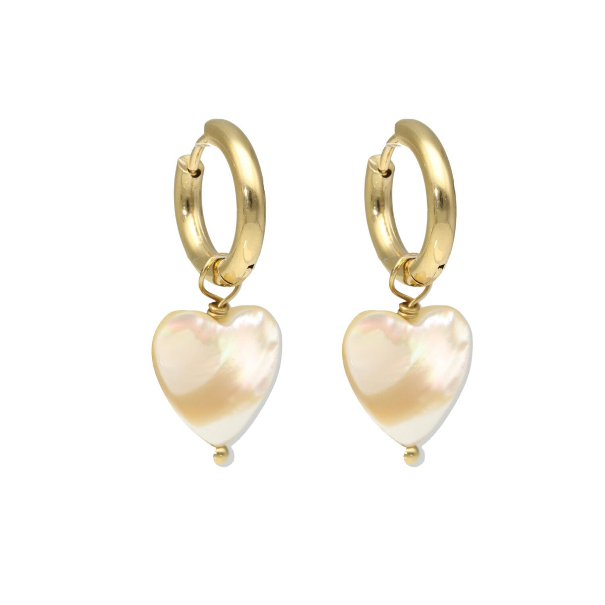 Mother of Pearl Heart Earrings