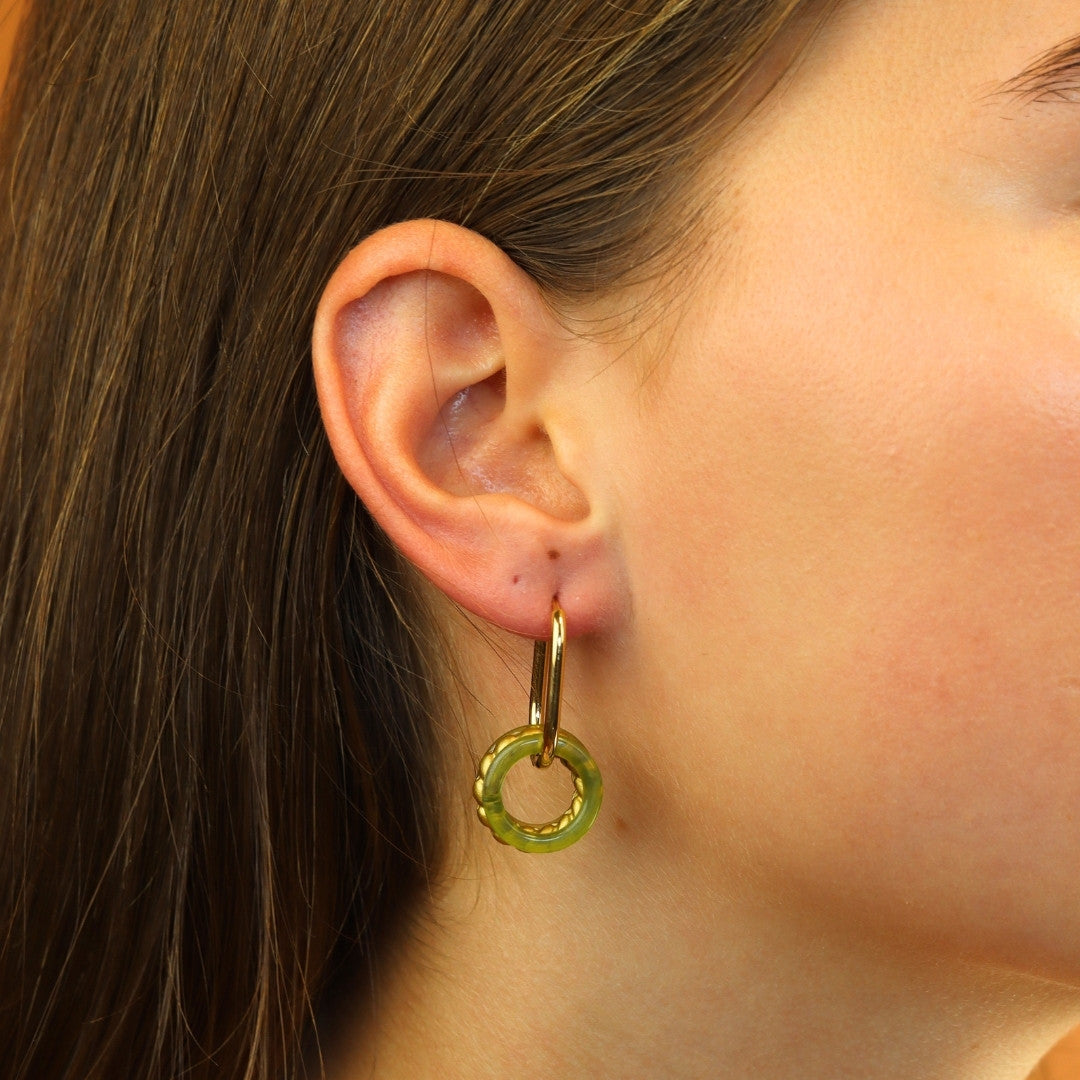 Golden Oval Earrings