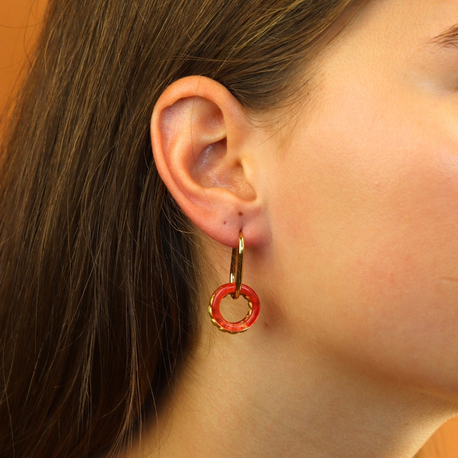 Golden Oval Earrings