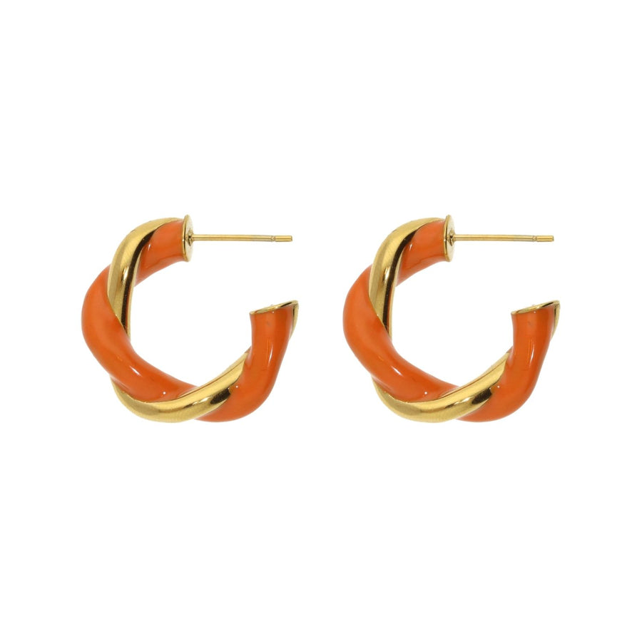 Orange Twisted Earrings
